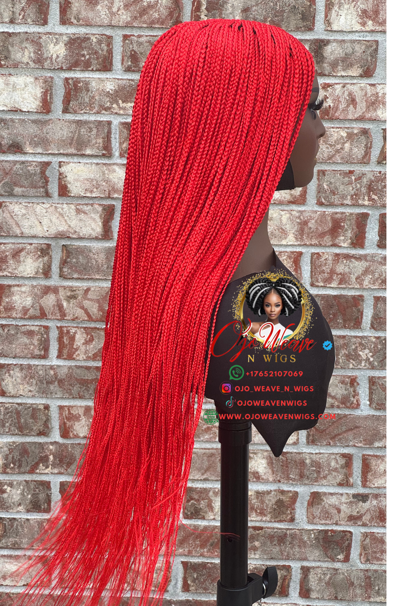 Bianca Red Closure Glueless Wig 30 Inch Made to Order