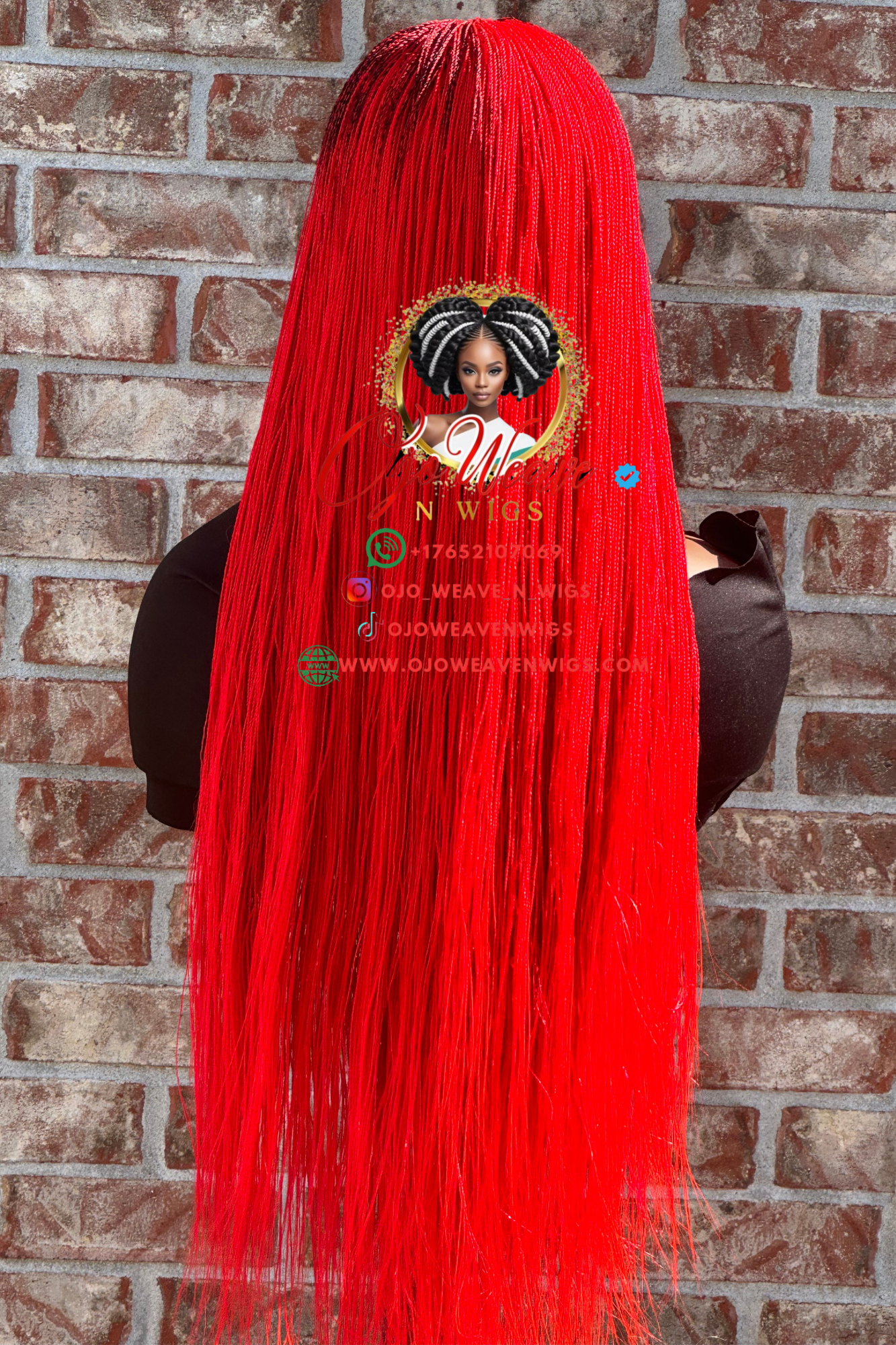 Esther Red 26 Inch Micro Twist Ready to Ship