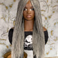 Salt & Pepper Micro Braids Wig | made to order 22-Inch Glueless Closure ready to ship