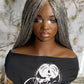 Salt & Pepper Micro Braids Wig | made to order 22-Inch Glueless Closure ready to ship