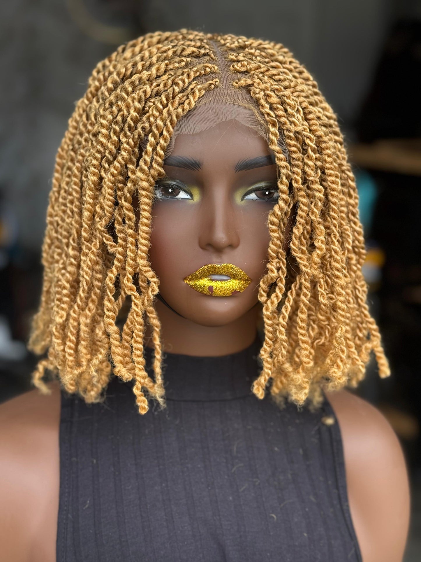 Kinky Twist Closure Wig | 8/10 Inch Ready-to-Ship | Color 27