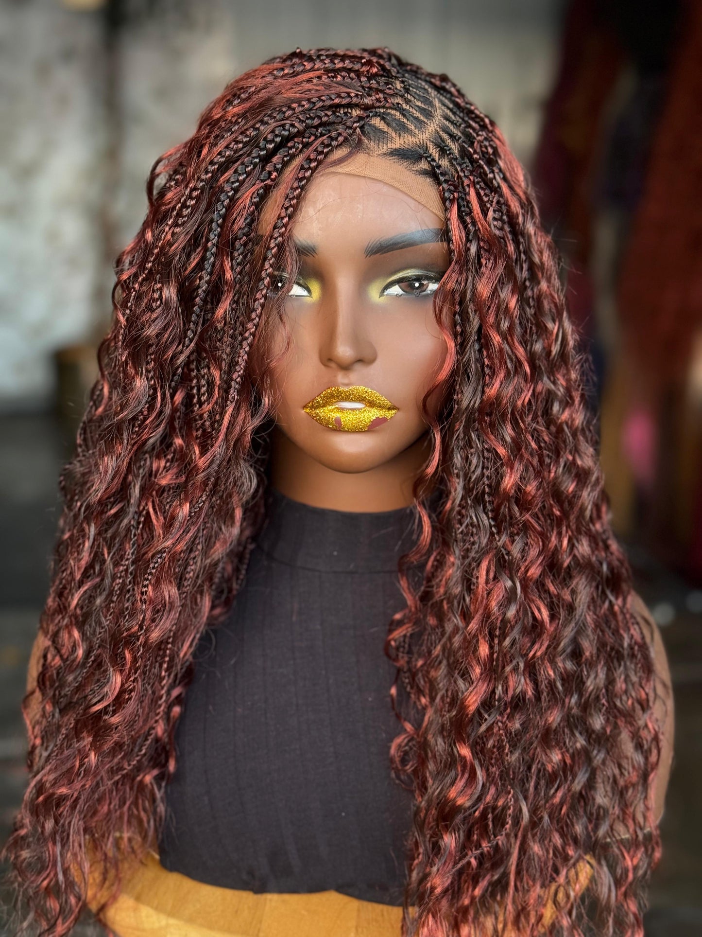 Side Part Boho Closure Wig | 16/18 Inch Made to Order | Color 4/Ginger Mix