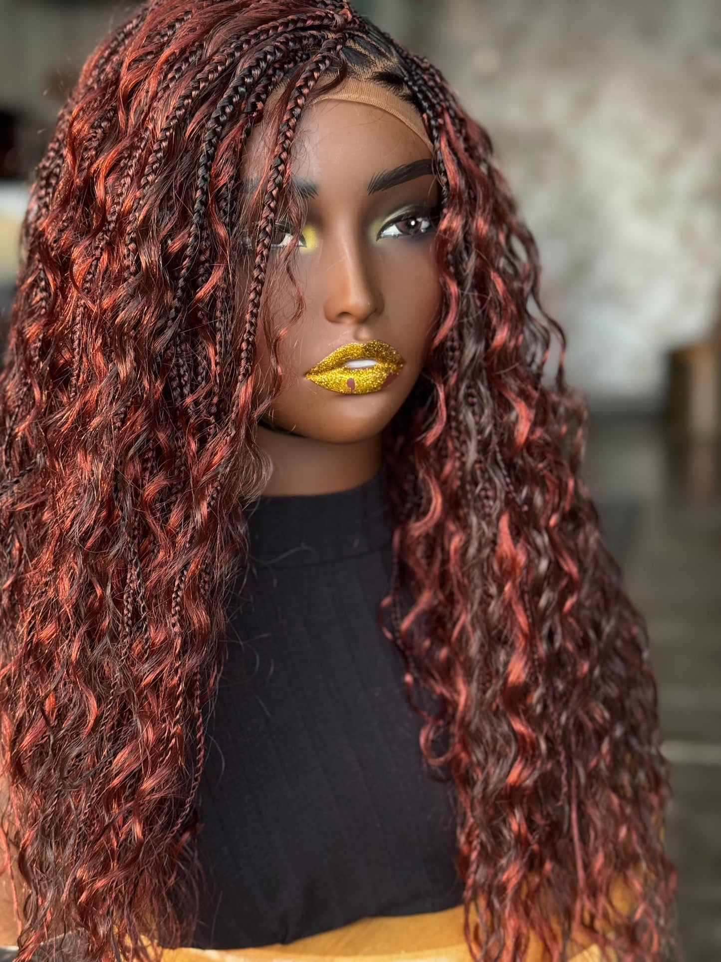 Side Part Boho Closure Wig | 16/18 Inch Made to Order | Color 4/Ginger Mix