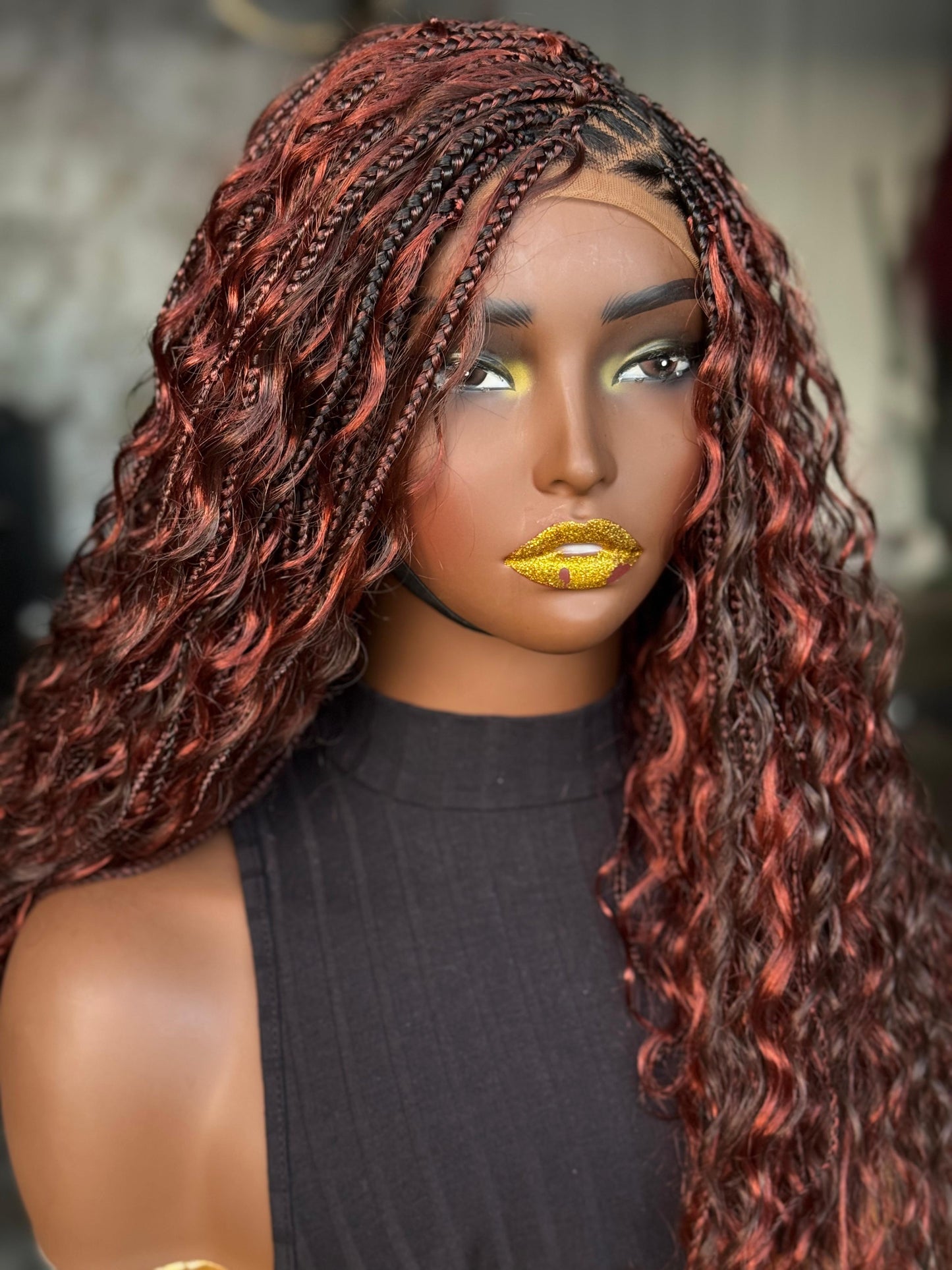 Side Part Boho Closure Wig | 16/18 Inch Made to Order | Color 4/Ginger Mix