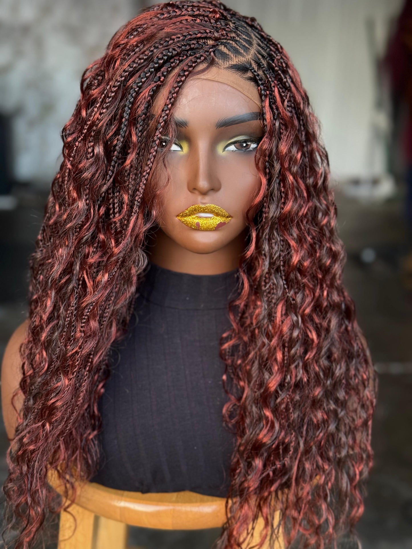 Side Part Boho Closure Wig | 16/18 Inch Made to Order | Color 4/Ginger Mix