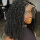 Sister Locs Frontal Wig | 10/12 Inch Ready to Ship | Black with Grey Mix