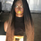 Highlighted Full Lace Bone Straight Wig | 30-Inch Made to Order