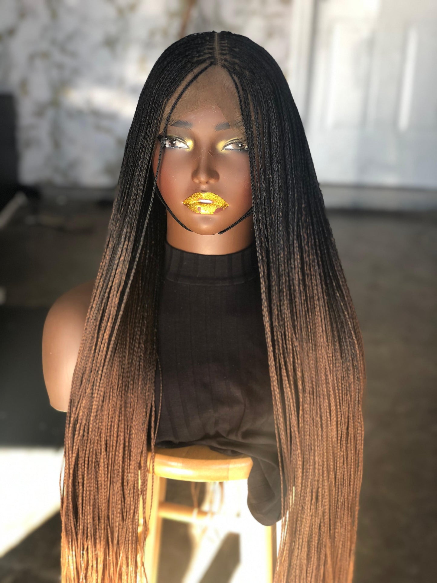 Highlighted Full Lace Bone Straight Wig | 30-Inch Made to Order