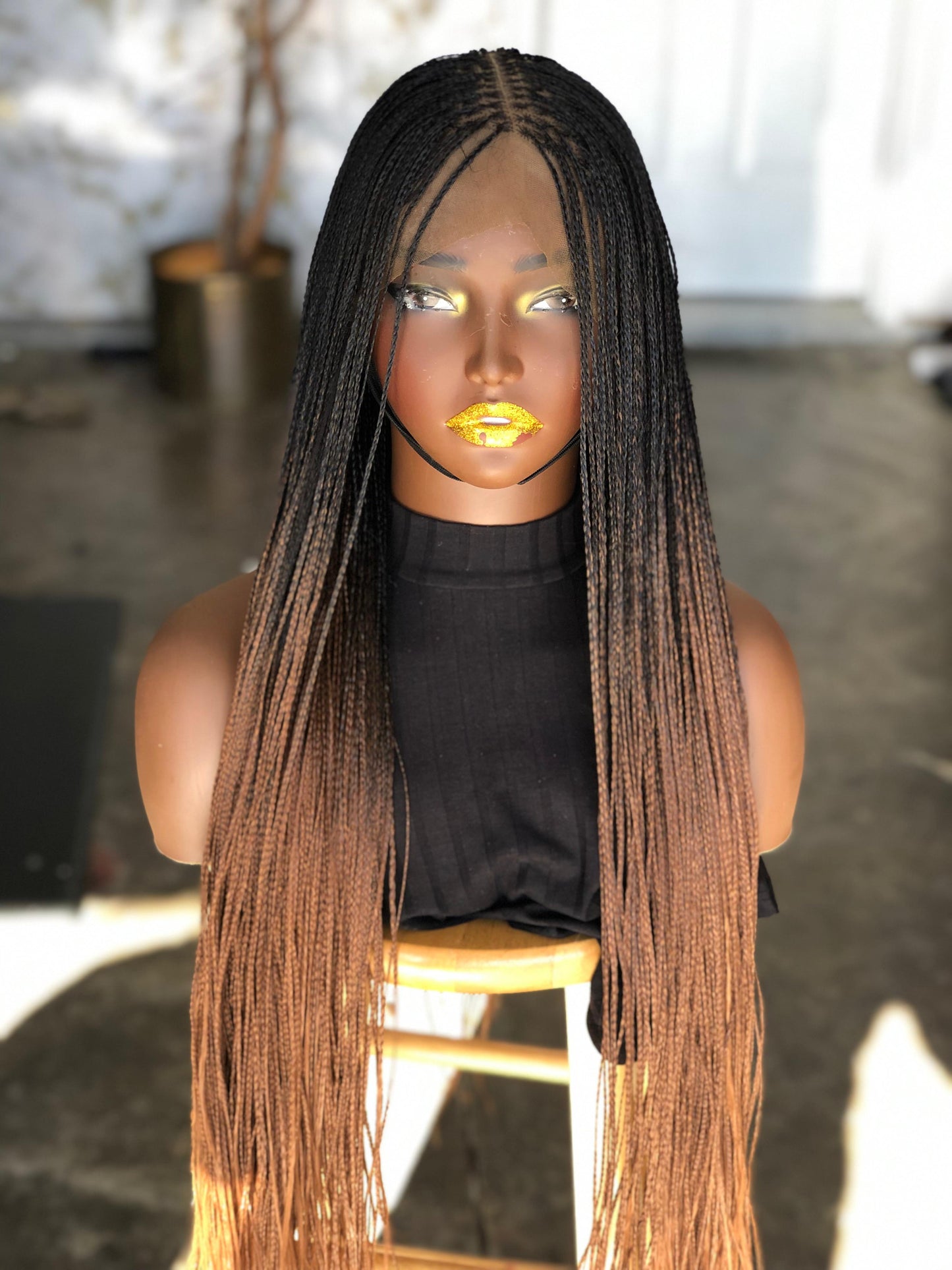 Highlighted Full Lace Bone Straight Wig | 30-Inch Made to Order