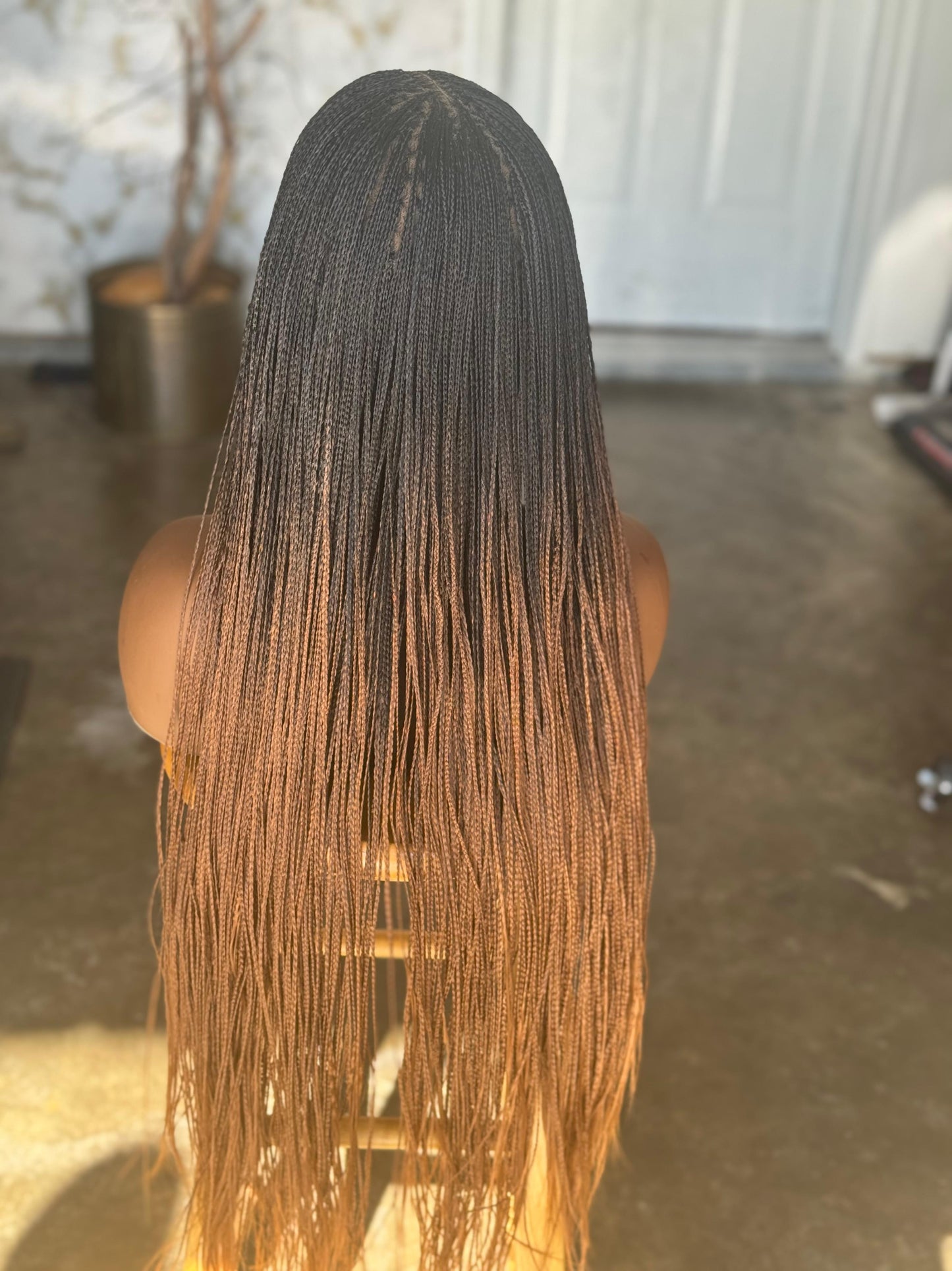 Highlighted Full Lace Bone Straight Wig | 30-Inch Made to Order