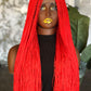 Ready-to-Ship Red Micro Unit: 24" Glueless Closure Wig