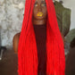 Ready-to-Ship Red Micro Unit: 24" Glueless Closure Wig