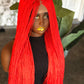 Ready-to-Ship Red Micro Unit: 24" Glueless Closure Wig
