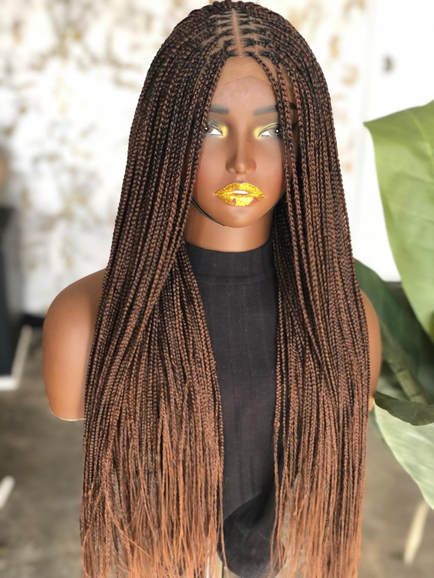 Made to Order: Knotless Unit: 22" Glueless Closure Braided Wig
