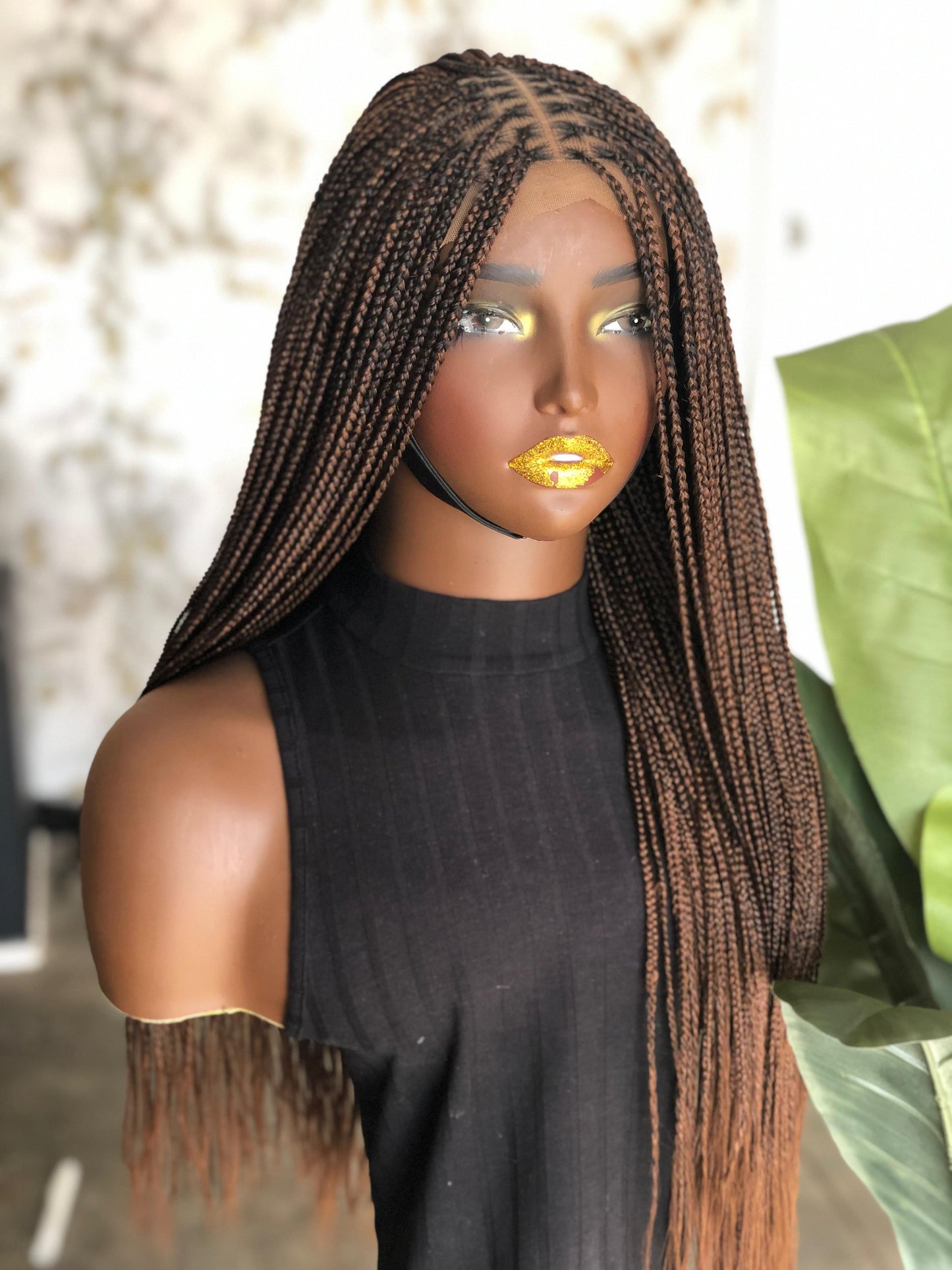 Made to Order: Knotless Unit: 22" Glueless Closure Braided Wig