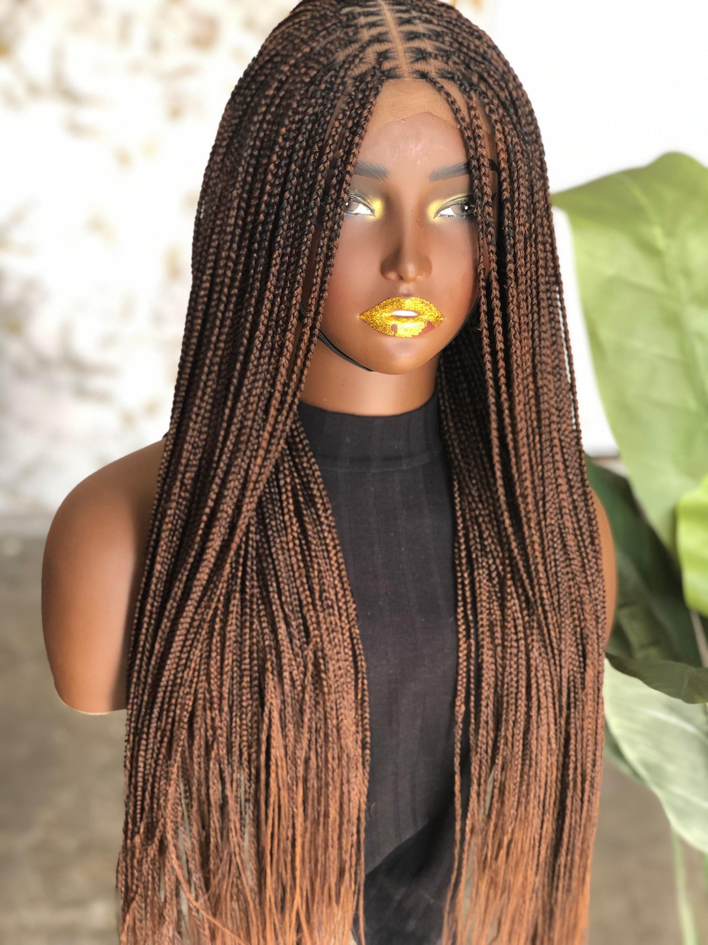 Made to Order: Knotless Unit: 22" Glueless Closure Braided Wig