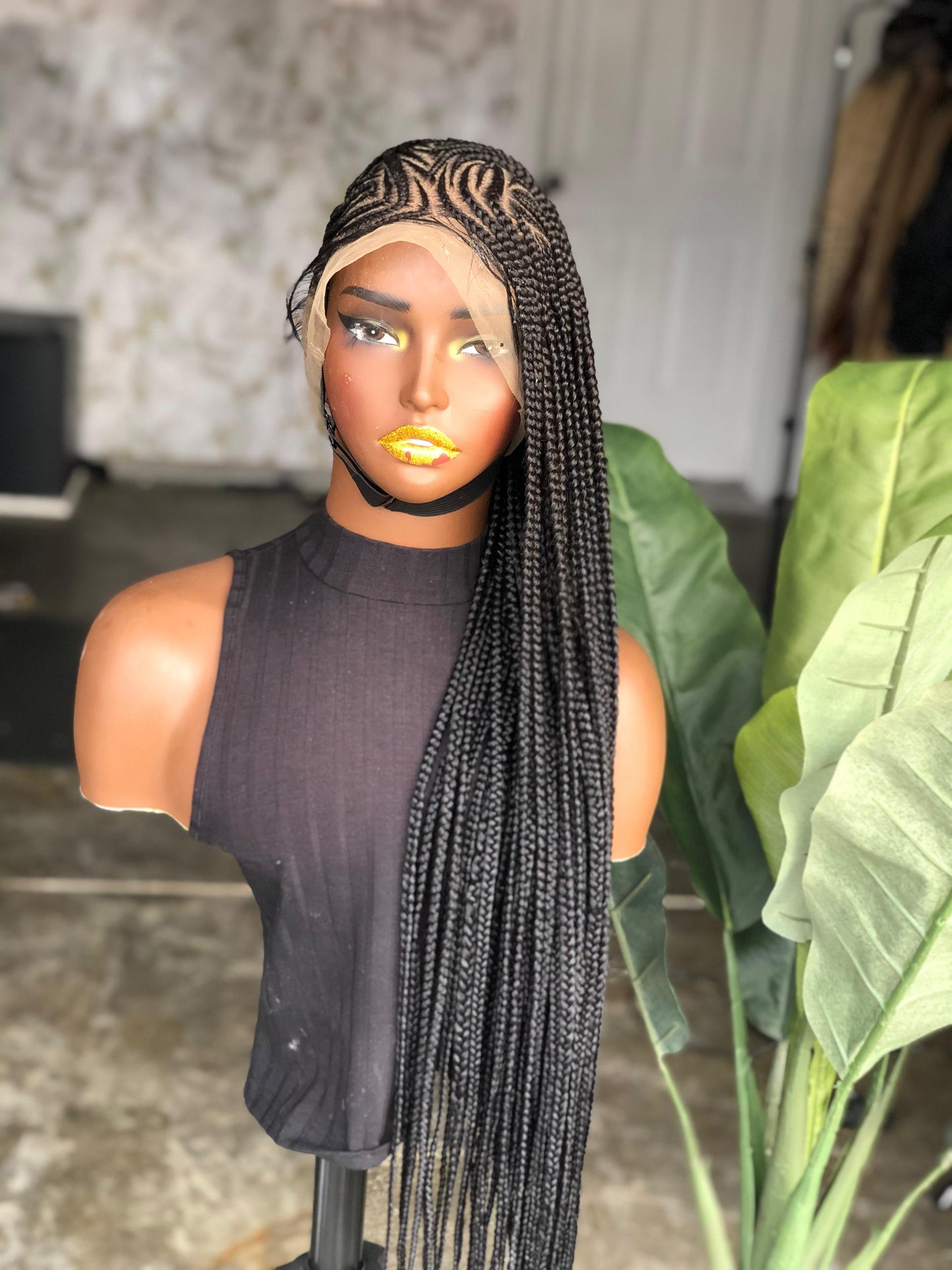 Made-to-Order Natasha: Professional Side-Swept Braids | Full Lace Luxury