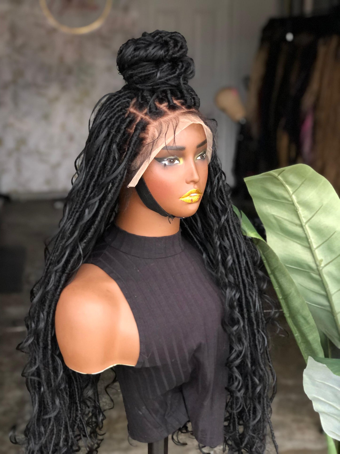 Human Hair Lace Frontal Locs | 28-Inch Made to Order | Natural Black