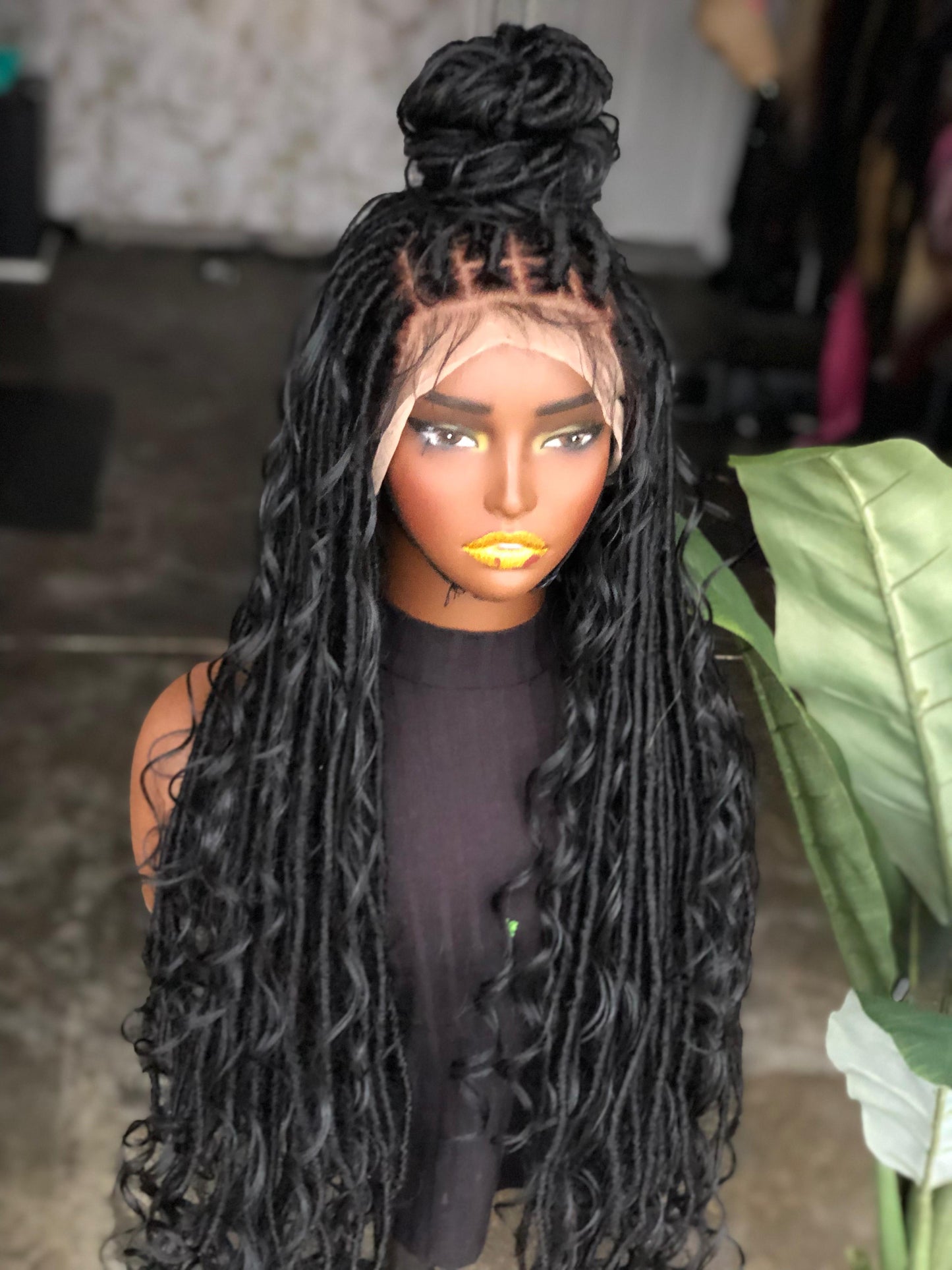 Human Hair Lace Frontal Locs | 28-Inch Made to Order | Natural Black
