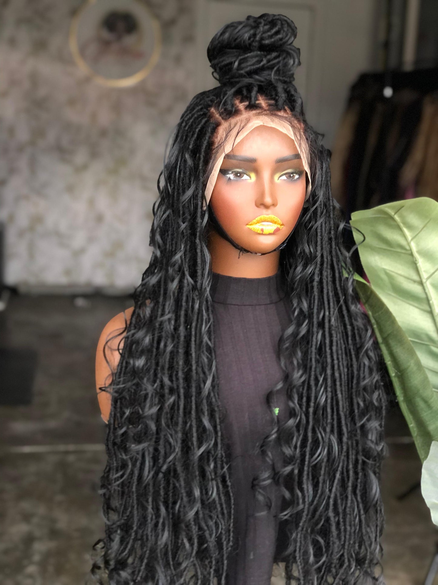 Human Hair Lace Frontal Locs | 28-Inch Made to Order | Natural Black
