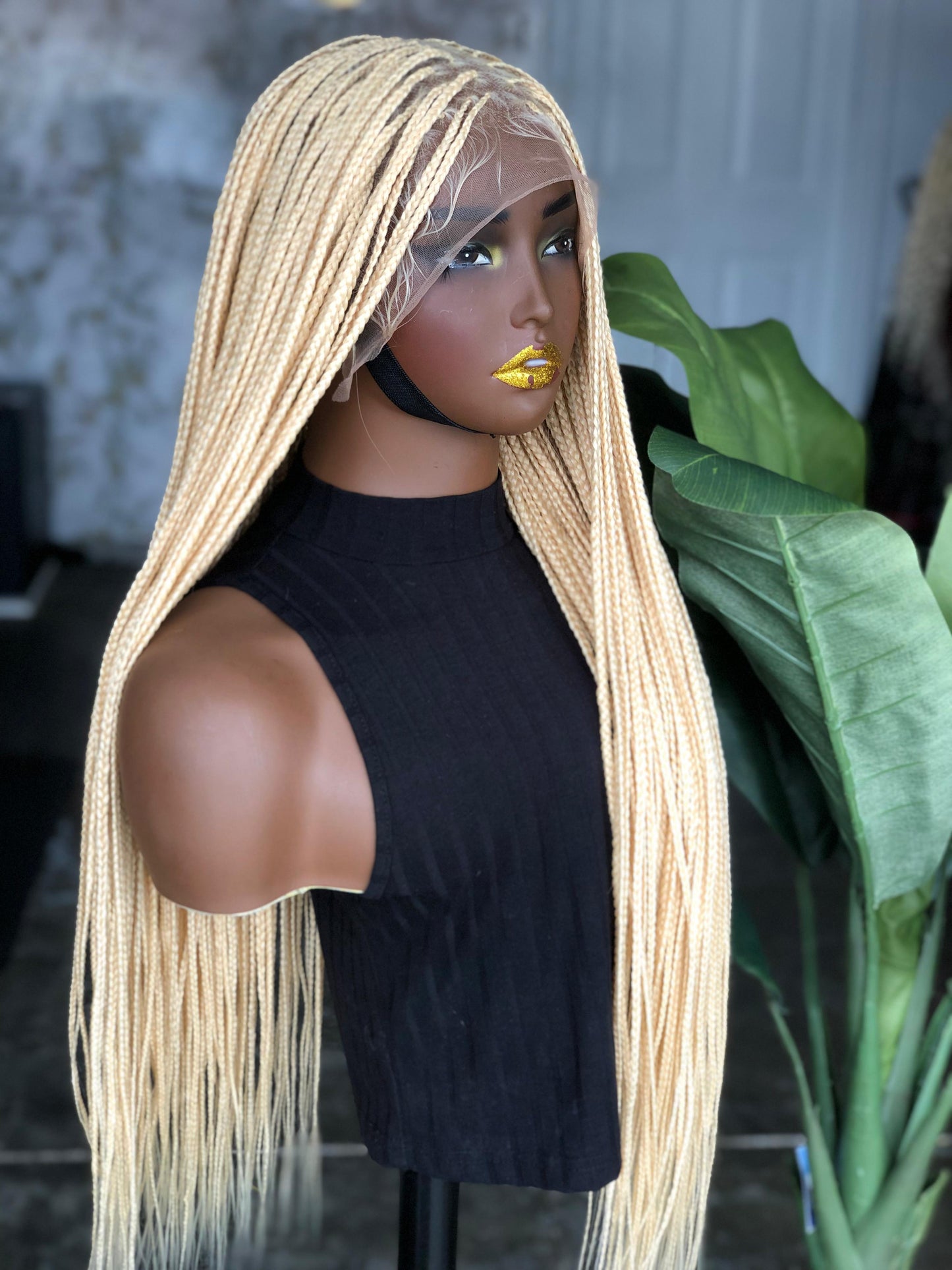 Made-to-Order Tiny Knotless Wig: 30-Inch Full Lace or Frontal | Blonde