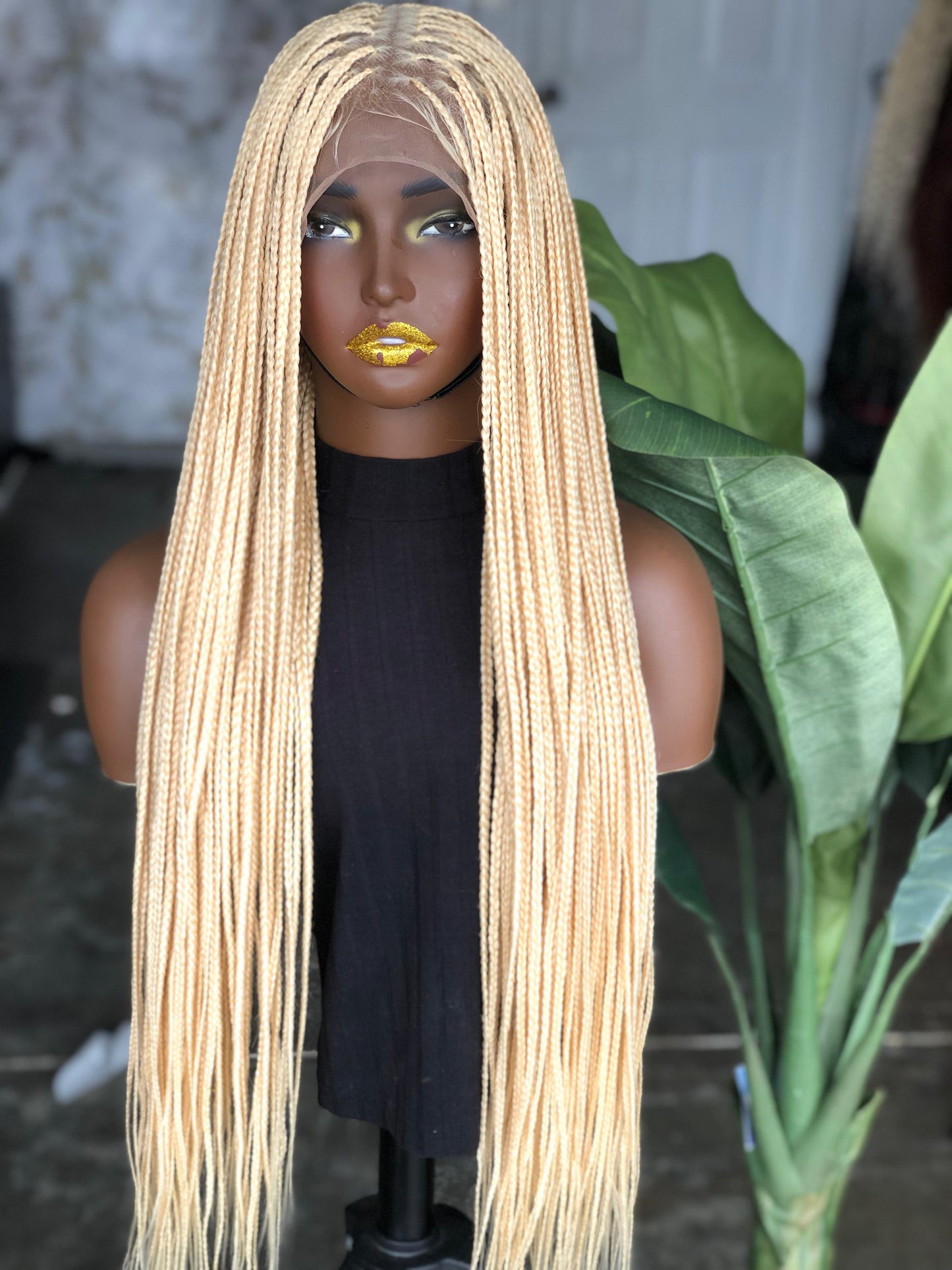 Made-to-Order Tiny Knotless Wig: 30-Inch Full Lace or Frontal | Blonde