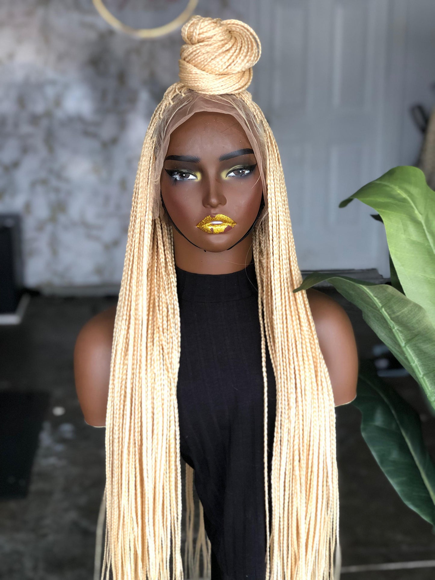 Made-to-Order Tiny Knotless Wig: 30-Inch Full Lace or Frontal | Blonde