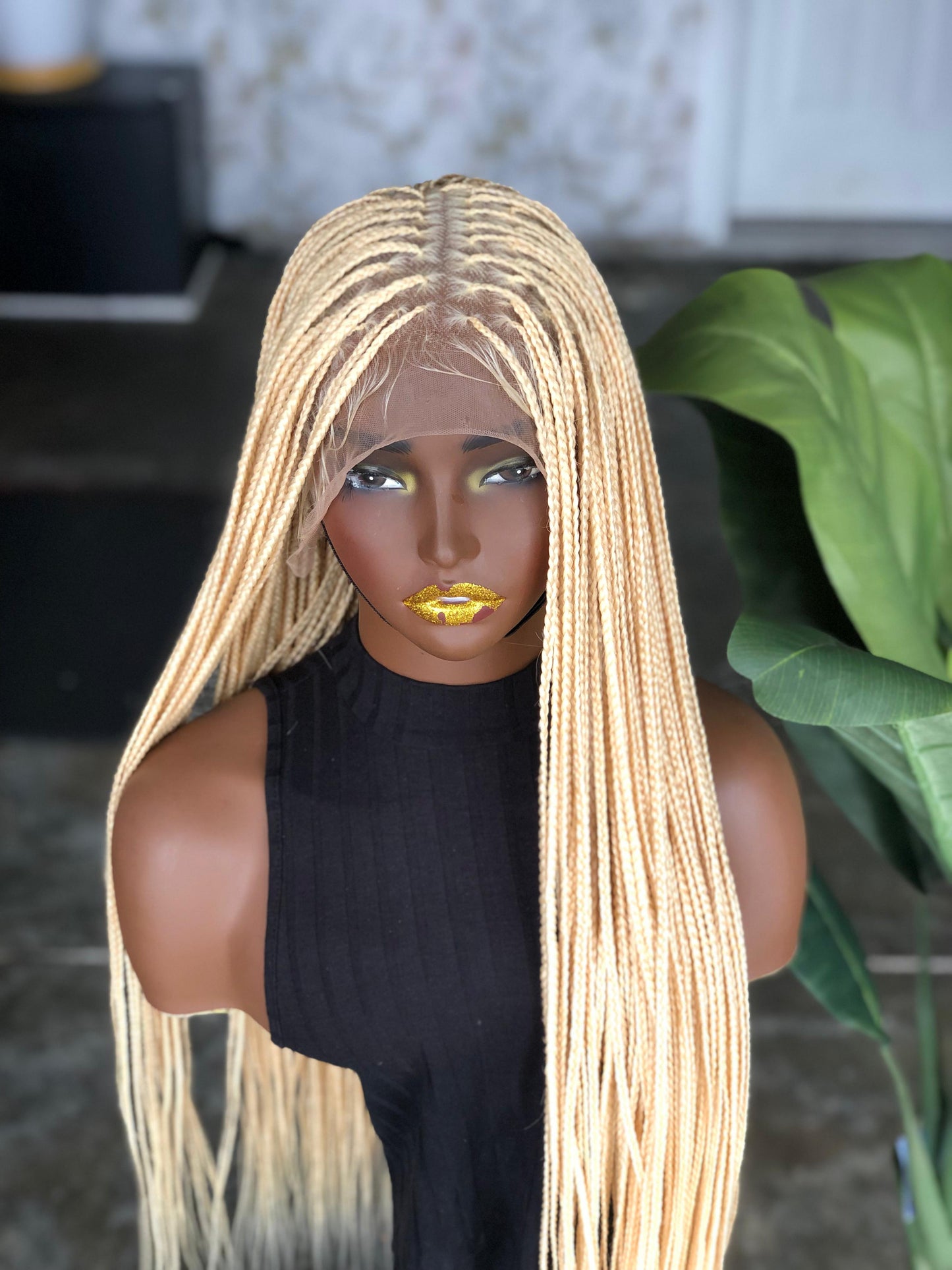 Made-to-Order Tiny Knotless Wig: 30-Inch Full Lace or Frontal | Blonde