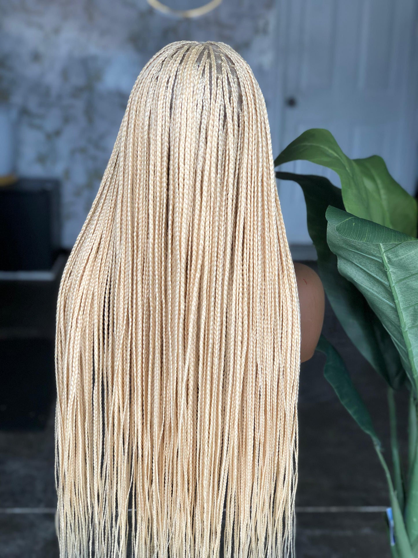 Made-to-Order Tiny Knotless Wig: 30-Inch Full Lace or Frontal | Blonde