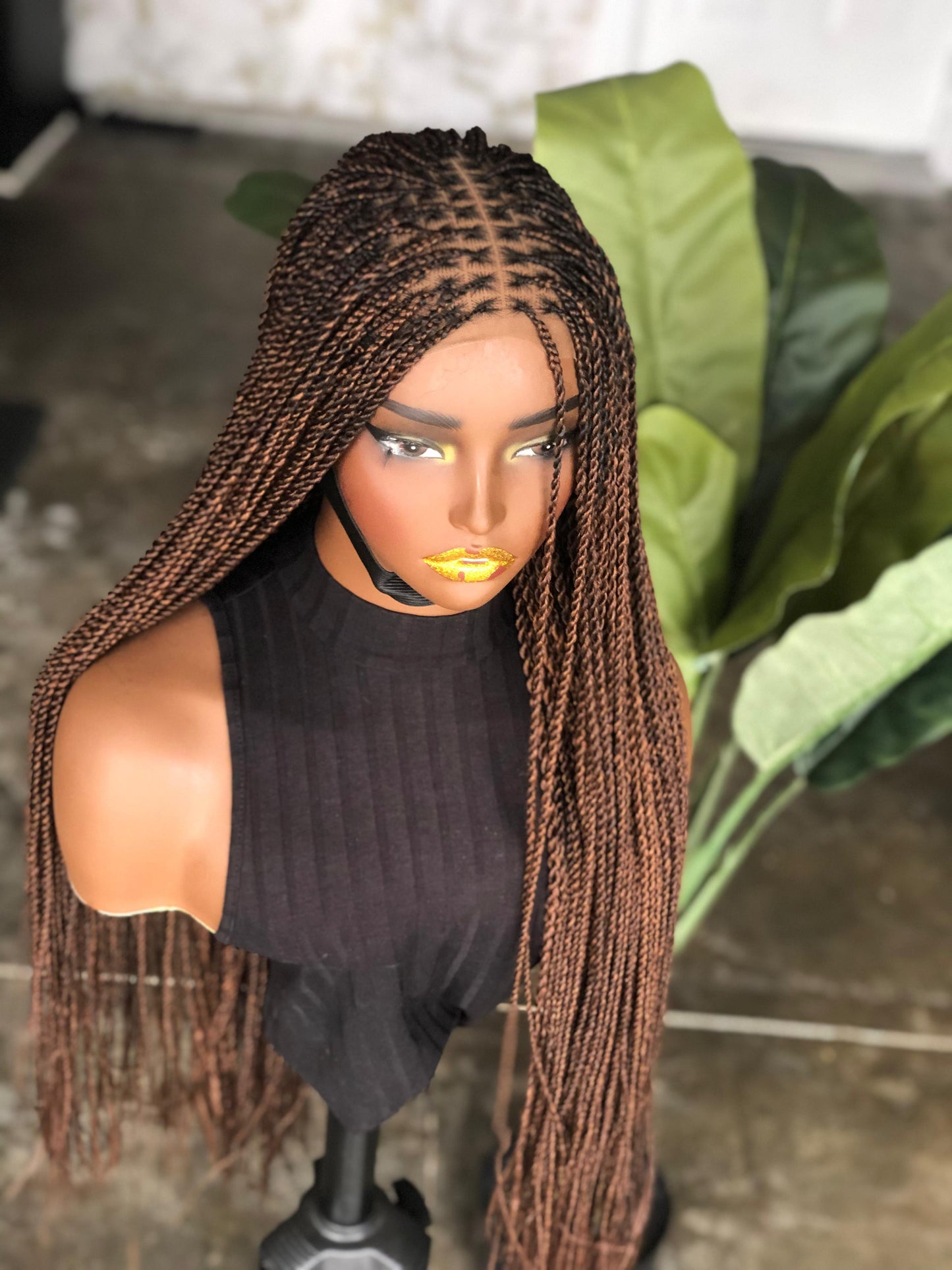 Made to Order Micro Twists: 30-Inch Knotless Braid Wig in Color 33/30