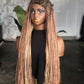 Side Part Closure Bone Straight Wig Made to Order 30inches Color Mix