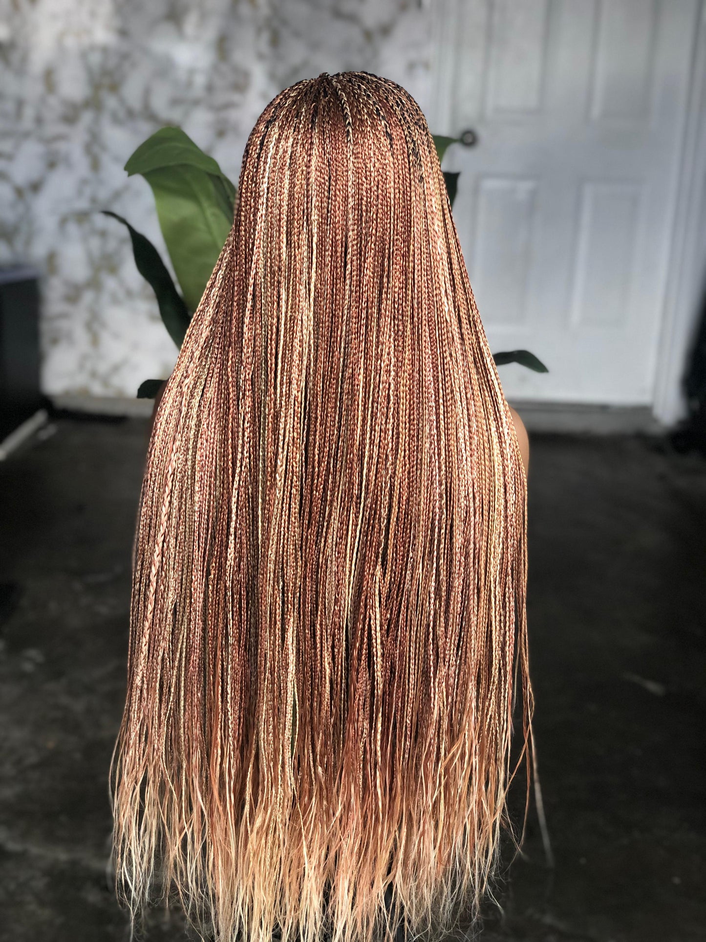 Side Part Closure Bone Straight Wig Made to Order 30inches Color Mix