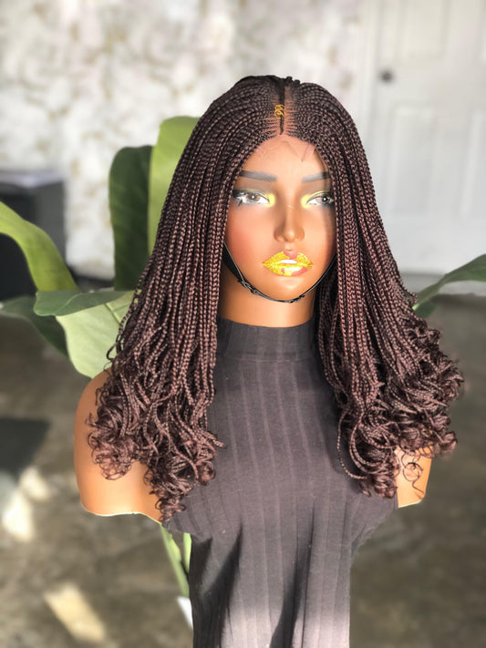 16" Auburn Curl Unit | Deep Auburn Closure Wig | Color 33