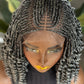 10" Salt & Pepper Cornrow Unit | Glueless Lace Closure preorder