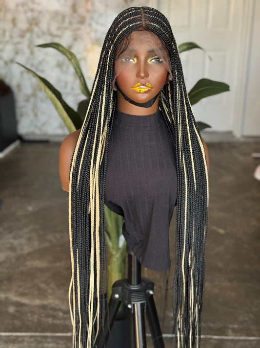 Bianca Full Lace Unit | Black & Blonde Highlights Made to Order
