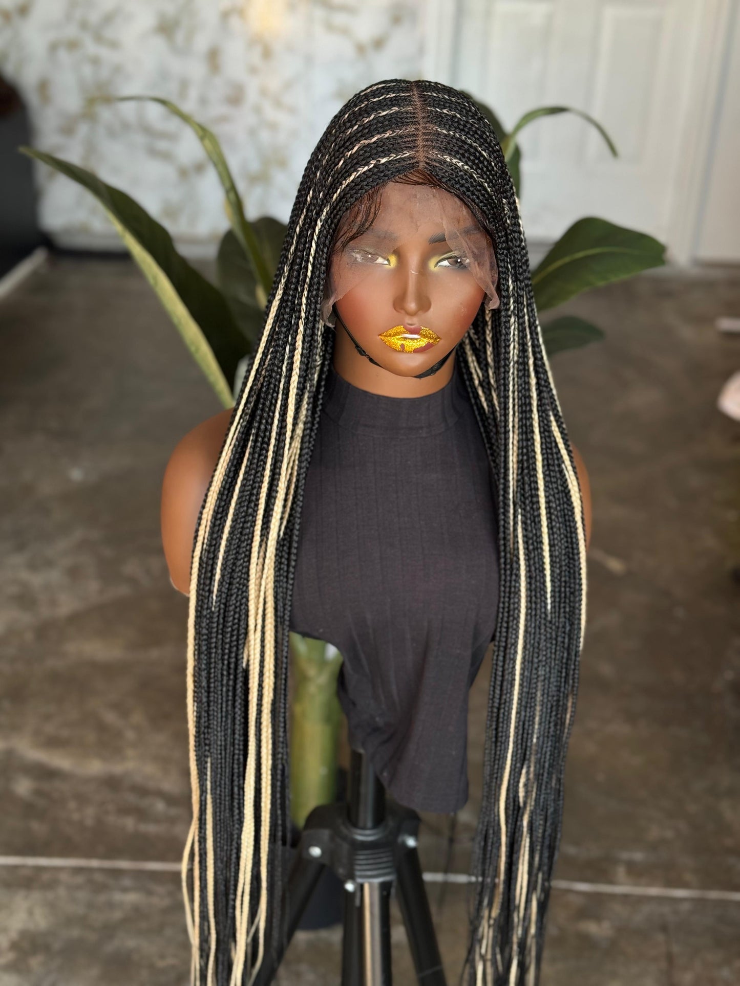 Bianca Full Lace Unit | Black & Blonde Highlights Made to Order
