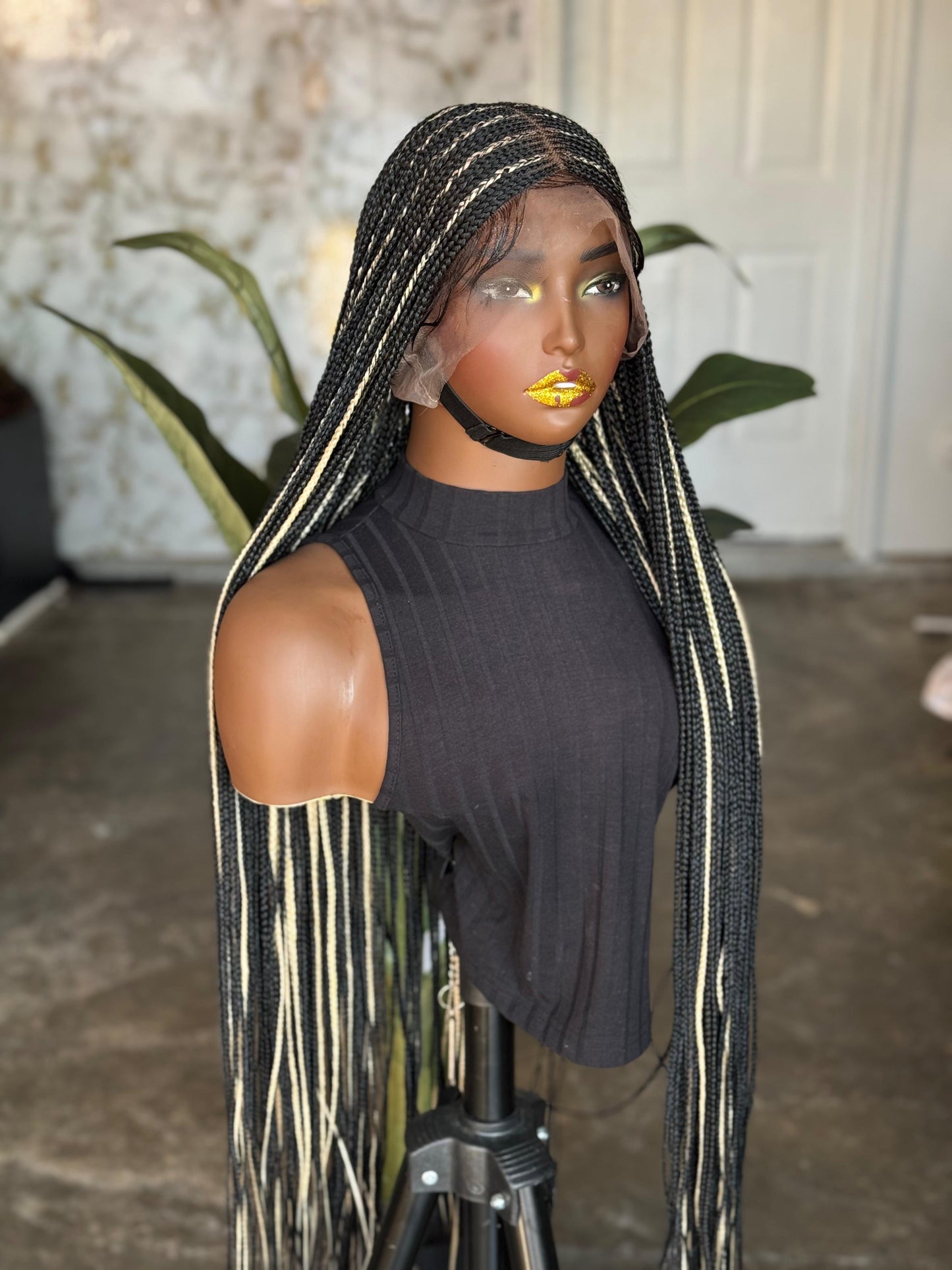 Bianca Full Lace Unit | Black & Blonde Highlights Made to Order