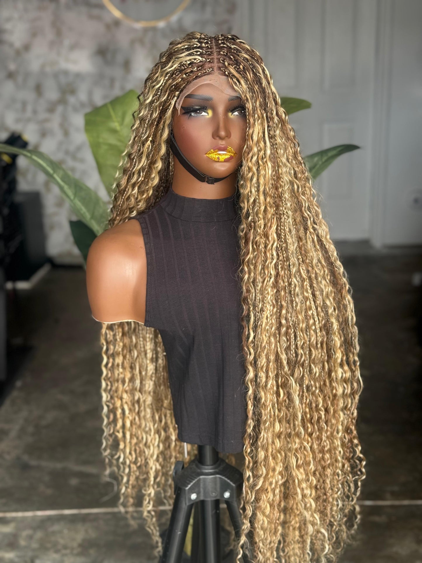 Ready to Ship: Boho Human Hair Lace Unit | HD Closure Braided Wig