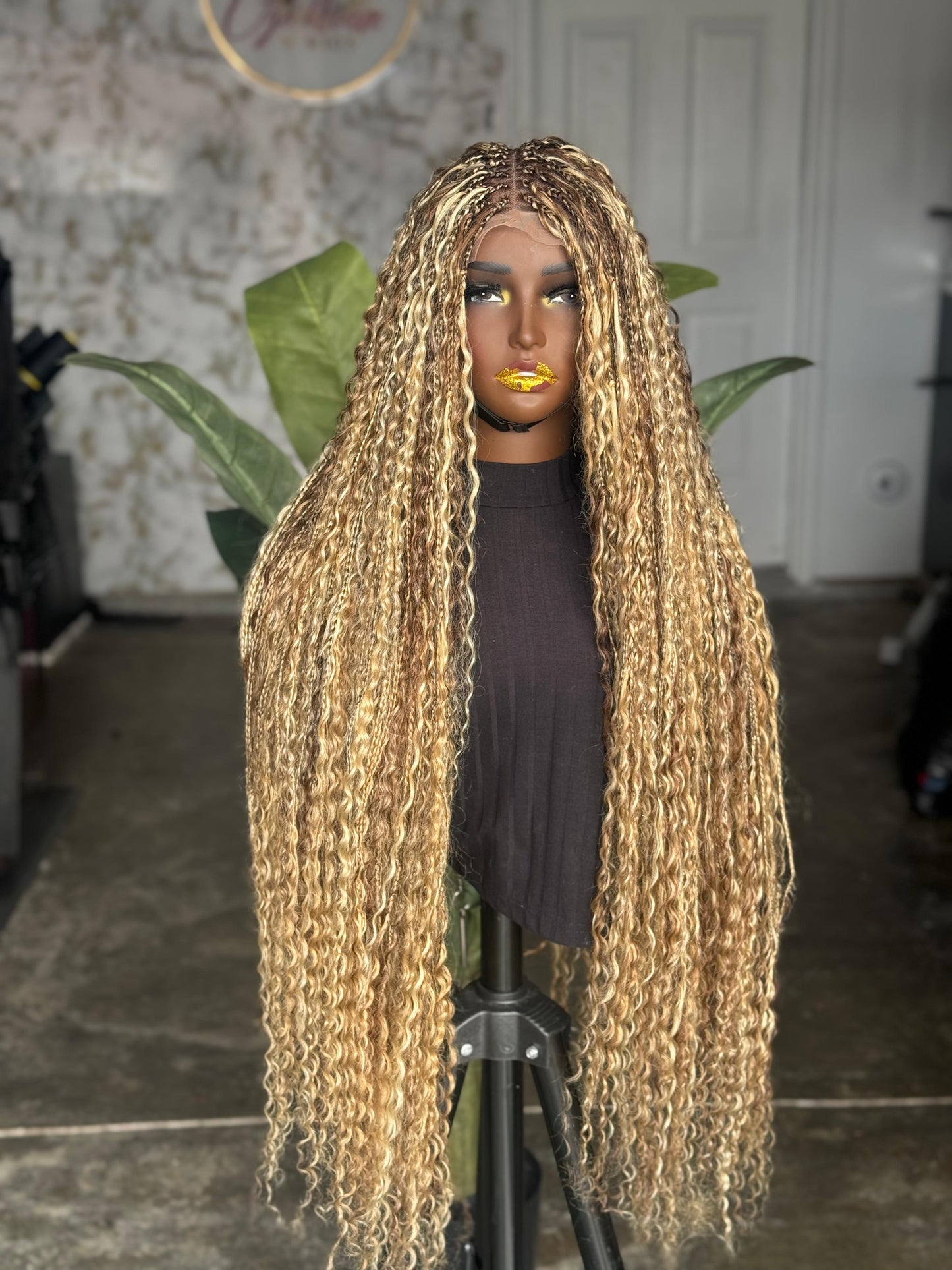 Ready to Ship: Boho Human Hair Lace Unit | HD Closure Braided Wig