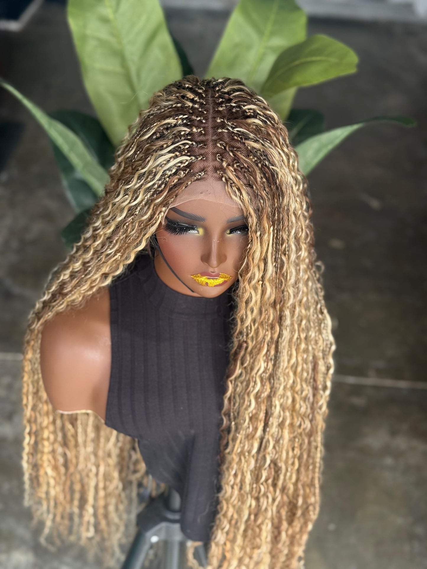 Ready to Ship: Boho Human Hair Lace Unit | HD Closure Braided Wig