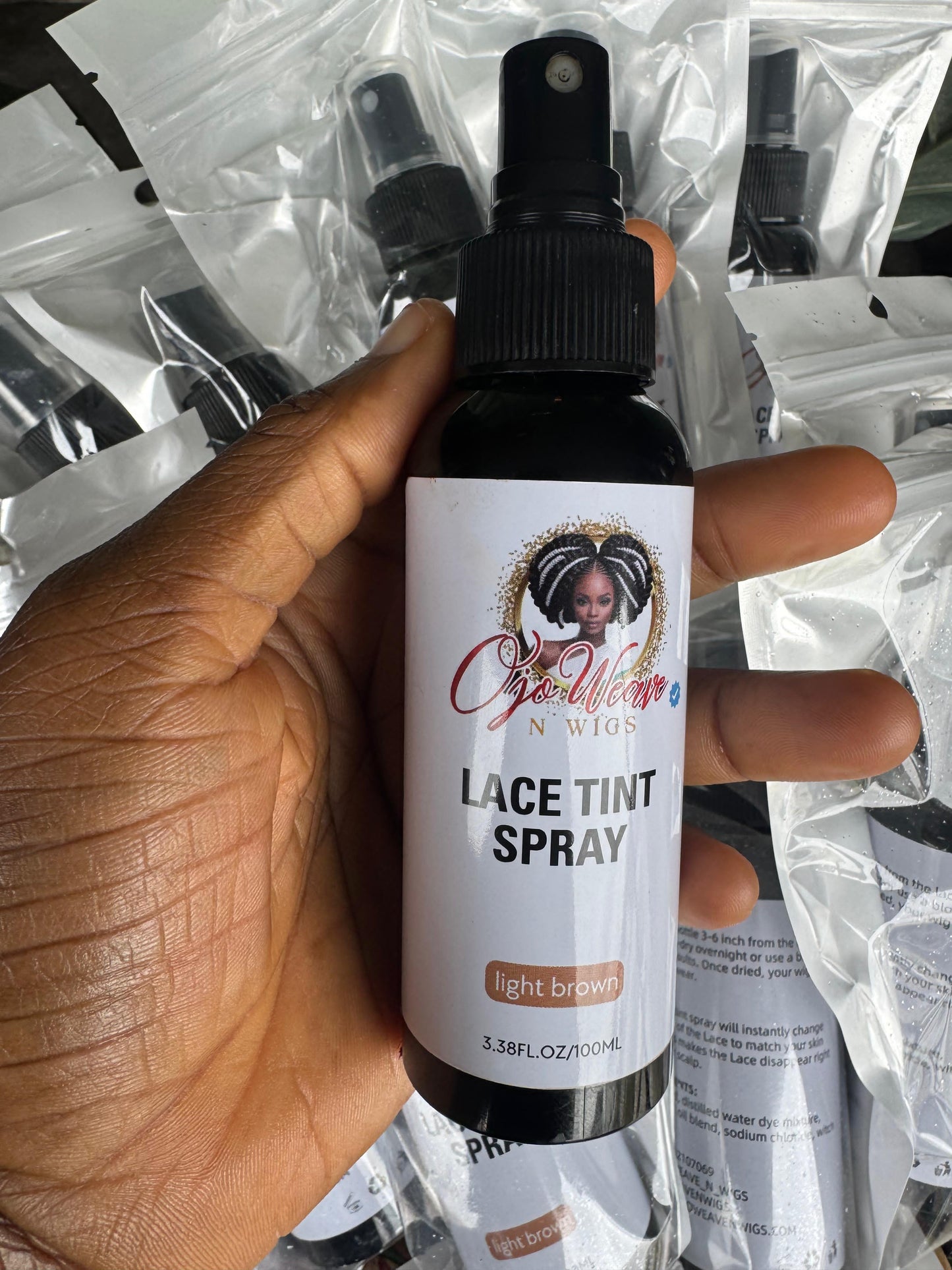 Lace Tint Spray Medium Dark Brown Color And Dark Brown