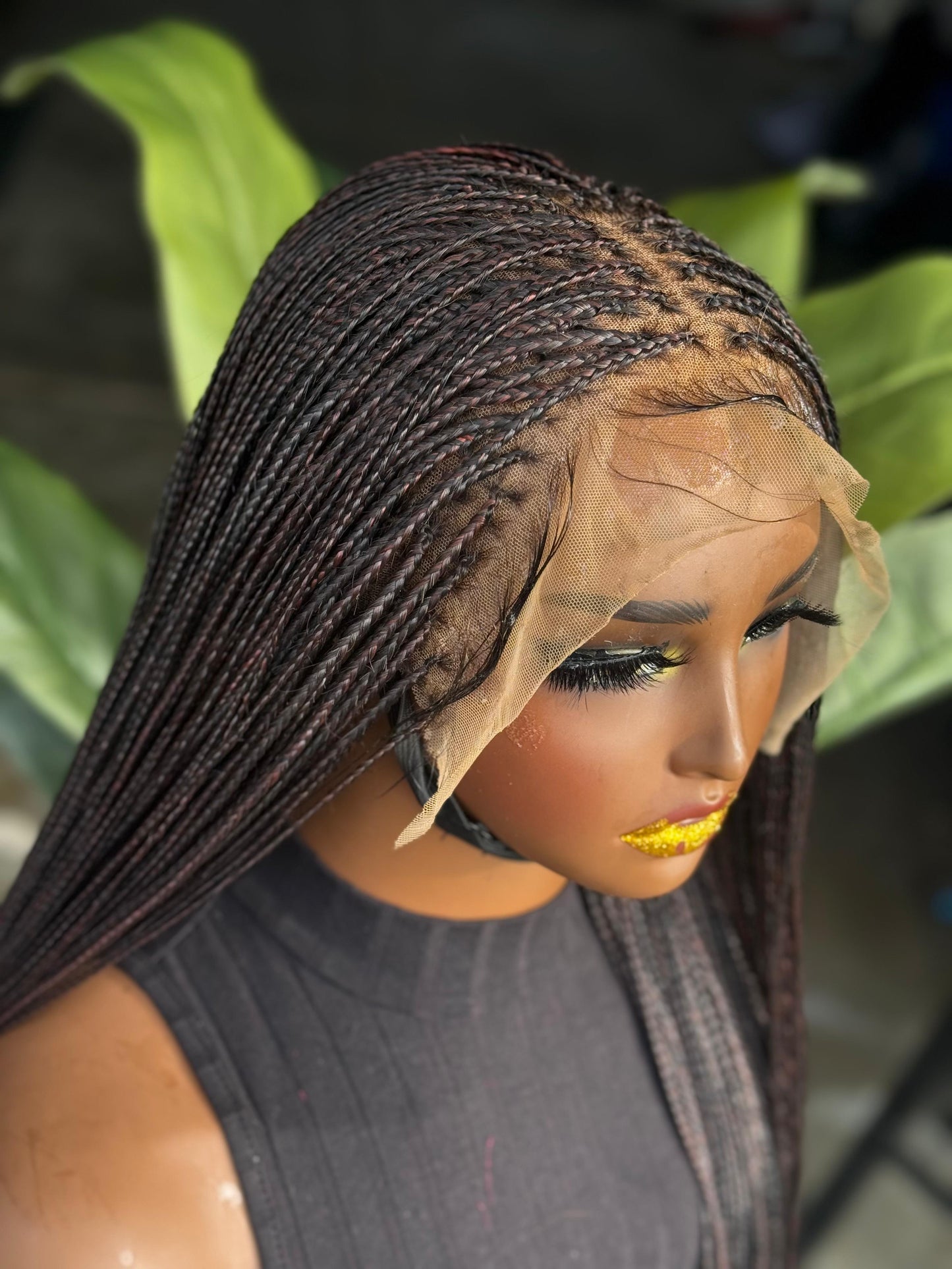Made to Order: 24" Bone Straight 13x4 HD Lace Frontal Wig - Burgundy Mix