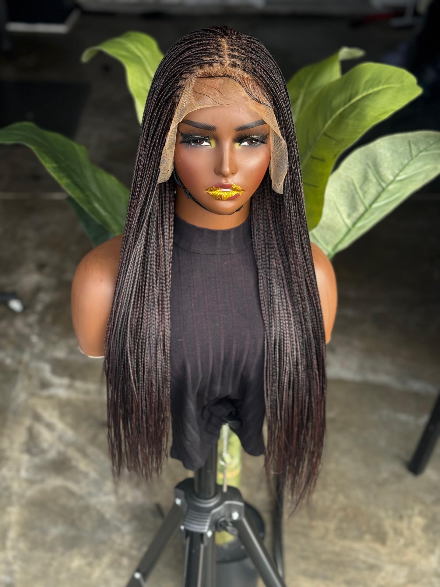 Made to Order: 24" Bone Straight 13x4 HD Lace Frontal Wig - Burgundy Mix