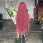 Made to Order: 26" Burgundy Frontal Braided Wig | Crimson Twist Cornrow Unit