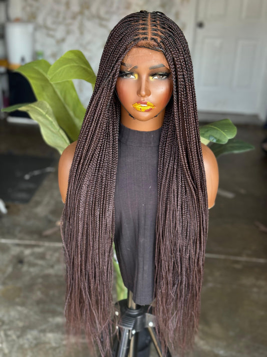 26 Inches Glueless Closure Knotless Braids Color 33 Ready To Ship