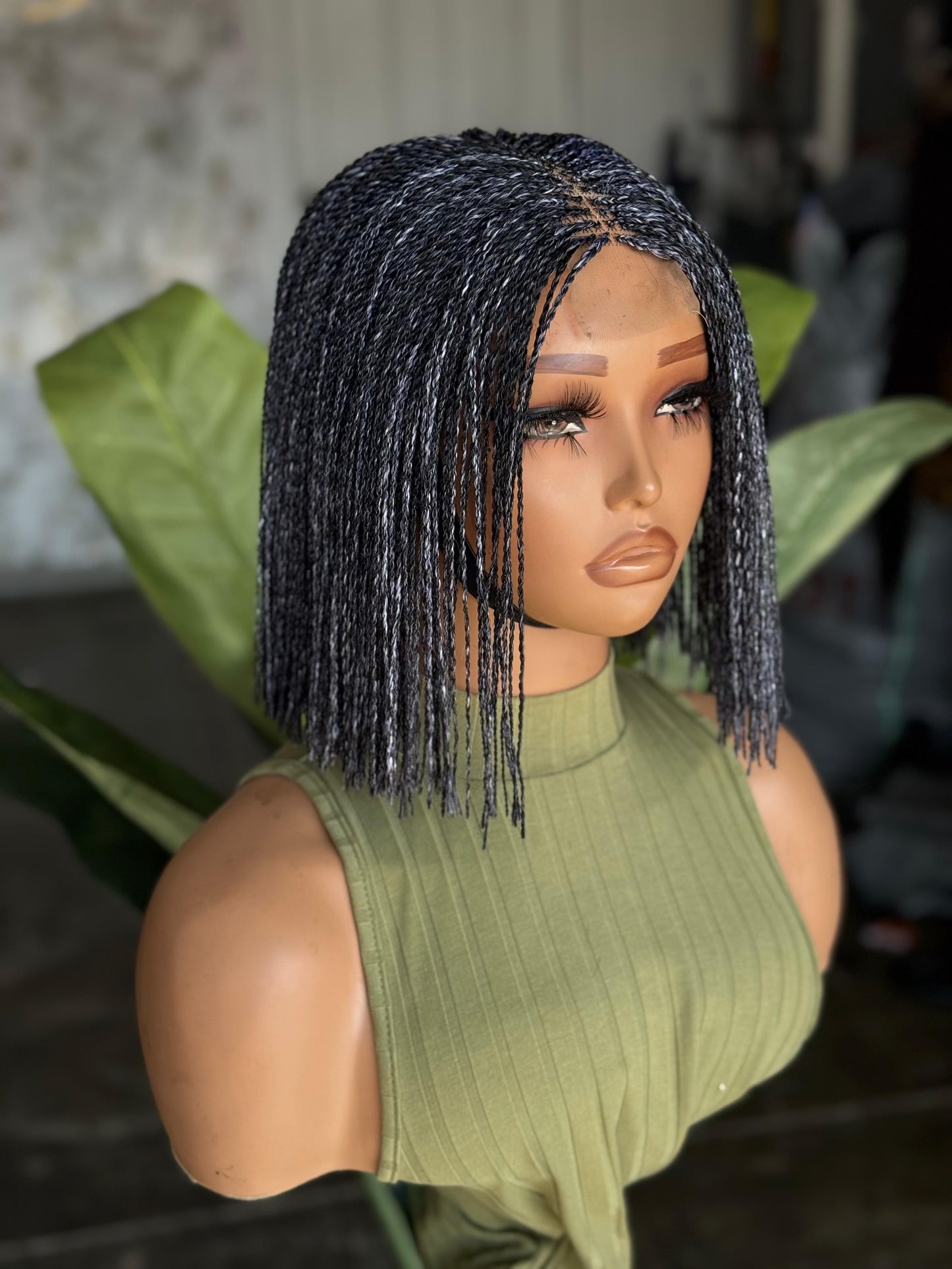 Salt N Pepper Bob Wig Ready To Ship Closure Glueless