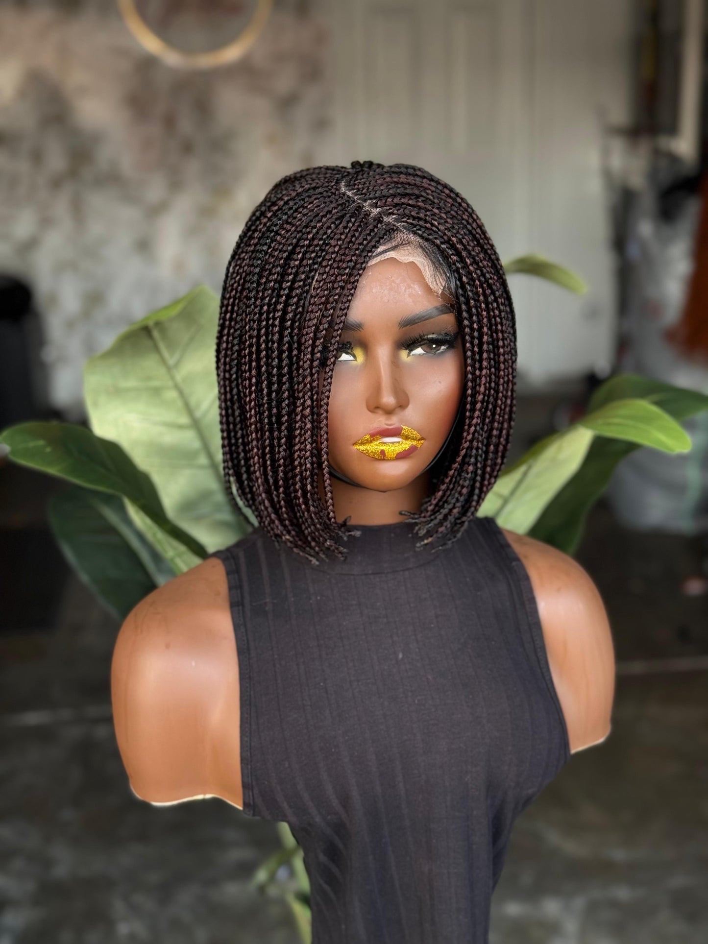 C-cut Bob Wig Closure Color 1b Mix With 30 Made to Order 10inches