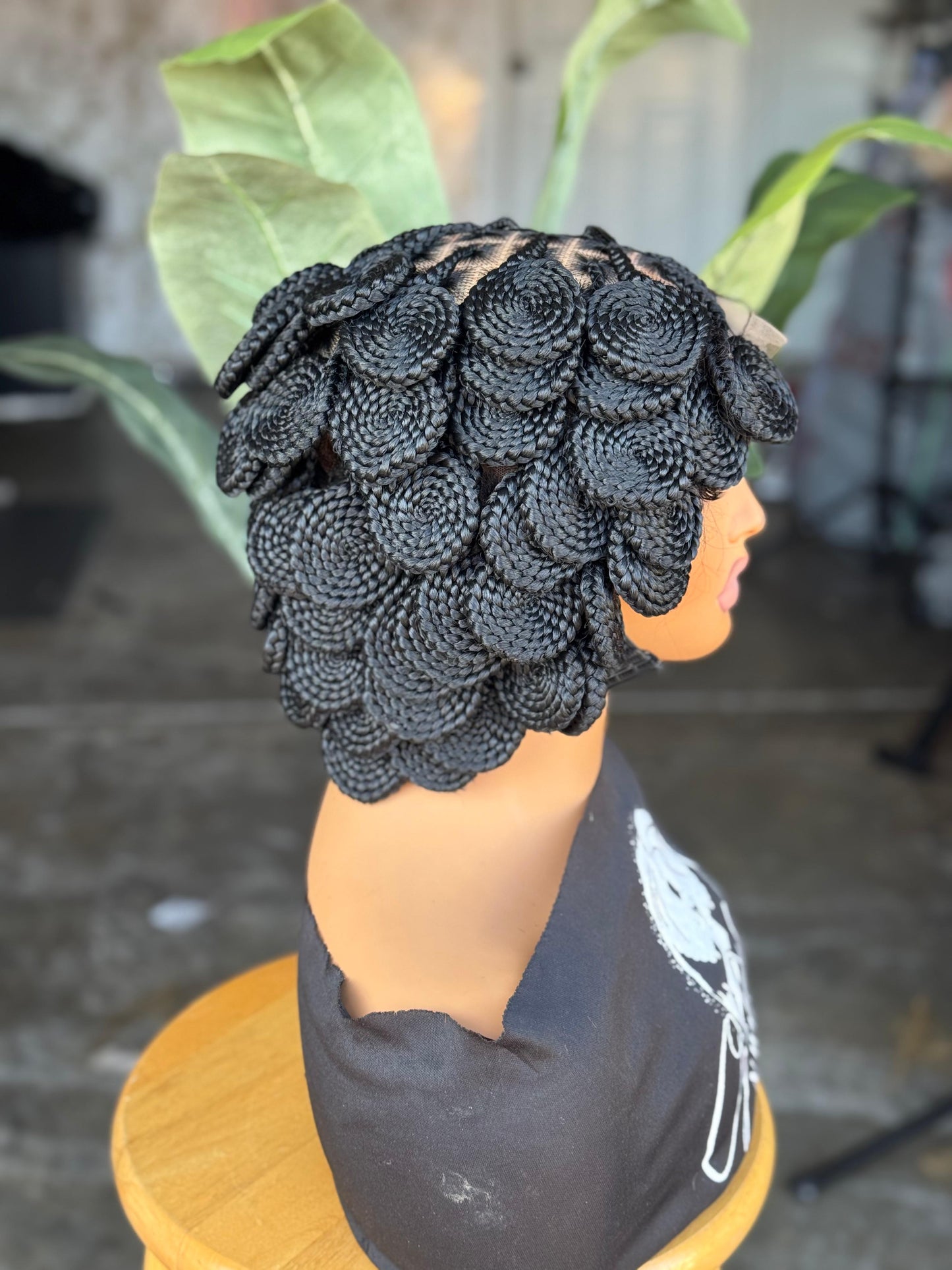 Full Lace Women Braided Wig Made to Order 10 Inch Color 1b
