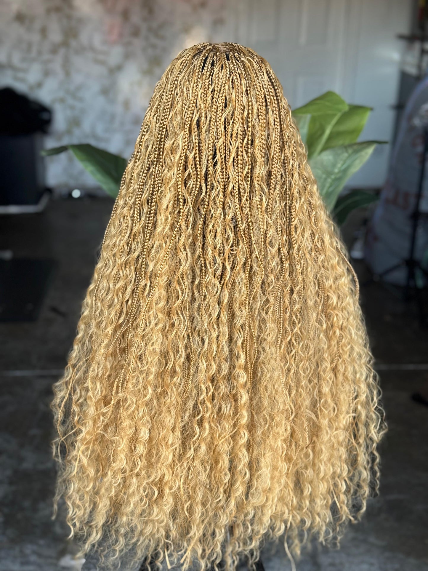 26" Boho Synthetic Frontal Wig – Color 27 Honey Blonde Made to Order