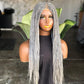 20" Salt & Pepper Micro Braid Glueless Closure Wig – Ready to Ship